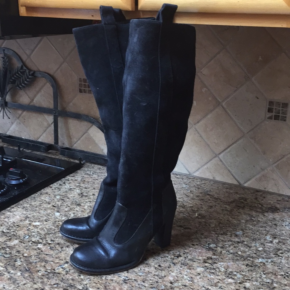 Frye suede & leather knee boot